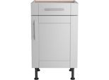 Unterschrank OPTIFIT "Ahus", grau (hellgrau matt, hellgrau), B:50cm H:87cm T:58,4cm, Schränke, Unterschrank, Breite 50 cm
