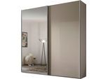 Schwebetürenschrank STAUD "Sonate Rom mit Spiegel, Made in Germany", beige (sandglas), B:200cm H:222cm T:68cm, Holzwerkstoff, Schränke, Schwebetürenschrank, Mit vier verschiedenen Ausstattungsvarianten