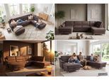 Wohnlandschaft SIT & MORE "Cardoso, U-Form, B: 324 cm, Bettfunktion und Relaxfunktion optional", grau, B:324cm H:90cm T:90cm, Luxus-Microfaser 1 (100% Polyester);Luxus-Microfaser 2 (100% Polyester);Luxus-Microfaser ALTARA NUBUCK (100% Polyester), Sofas, Wohnlandschaft, 2 Kopfstützen inklusive, Federkern, komfortable Sitzhöhe 47 cm