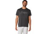 Laufshirt ASICS "ASICS LOGO SS TEE", Herren, Gr. L, grau (graphite grau), Obermaterial: 60% Baumwolle, 40% Polyester, Shirts Laufshirt