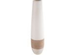 Bodenvase GILDE "Vase Olbia creme H. 66 cm", beige (creme), B:17cm H:66cm T:17cm Ø:17cm, Keramik, Vasen, Bodenvase