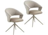 Drehstuhl JOCKENHÖFER GRUPPE "Santiago", beige (greige, greige), B:63cm H:85cm T:64cm, Stühle, Drehstuhl, 4-Fuss-Stuhl, 360 drehbar inkl. Autoreturn, bis 150kg belastbar