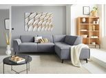 Ecksofa DOMO COLLECTION "Amora, bequem & zeitlos, Breite 263cm, Federkern, L-Form", grau, B:263cm H:81cm T:191cm, Sofas, Ecksofa, mit Federkern, Fußhöhe passend für gängige Saugroboter