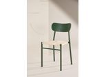 Esszimmerstuhl VENTURE HOME, grün (grün, grün, natur), B:45cm H:80cm, Polyester, Sperrholz, Stahl, Stühle, Esszimmerstuhl, Flechtstuhl, Metallrahmen, geflochtener Sitz, leicht, modern