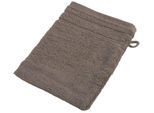 Waschhandschuh WEWO FASHION "9518W", braun (teak), B:16cm L:21cm, Frottee, Waschlappen, Waschhandschuh, saugstark