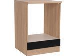 Herdumbauschrank RESPEKTA "Merle", braun (schwarz), B:60cm H:84,8cm T:60cm, Schränke, Herdumbauschrank, Breite 60 cm, inkl. Arbeitsplatte, Höhe 85 cm