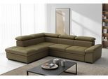 Ecksofa SIT & MORE "Viola L-Form, B: 249 cm, Arm- & Kopfteilverstellung", braun (olive), B:249cm H:73cm T:226cm, Sofas, Ecksofa, optional Schlaffunktion, Sofa mit Komfortsitz in Leder