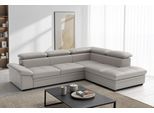 Ecksofa SIT & MORE "Viola L-Form, B: 249 cm, Arm- & Kopfteilverstellung", beige (light grau), B:249cm H:73cm T:226cm, Sofas, Ecksofa, optional Schlaffunktion, Sofa mit Komfortsitz in Leder