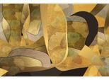 Gemälde QUEENCE "Aluminium Bild Goldeffekt Farben und Formen", gold (farbe bild(er): gold,schwarz), B:60cm H:90cm T:0,4cm, Alu Dibond, Bilder, Gemälde, Alu Dibond mit gebürsteter Struktur für einen edlen Metall Effekt