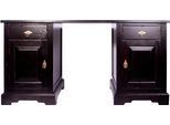Schreibtisch SIT "Lerici aus massiver Akazie mit 2 Türen und 2 Schubladen", braun (dunkelbraun), B:150cm H:75cm T:68cm, Tische, Schreibtisch, Massiver Bürotisch mit praktischem Stauraum