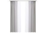 Gardine OTTO HOME "Nivva, 2er-Set, Kräuselband, transparent", grau, B:140cm H:145cm, Polyester, Gardinen, Gardine, Transparent, Kräuselband, Pflegeleicht, 2er Set