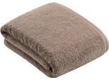 Badetuch VOSSEN "Vegan Life", grau (pepplestone), B:100cm L:150cm, Webfrottier, Obermaterial: 100% Baumwolle, Handtücher, Badetuch, 100% vegan