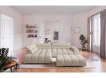 Ecksofa COTTA "Orion L-Form, B: 310 cm, moderne Steppung, bequeme Wellenunterfederung", beige (nature), B:310cm H:70cm T:225cm, 90% Polyester, 10% Polyamid, Sofas, Ecksofa, Kopfteilverstellung & 5 Nierenkissen