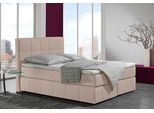 Boxspringbett HOME AFFAIRE "Casano", beige, B:152cm L:215cm, Strukturstoff-Bezug (100% Polyester), Komplettbetten, Boxspringbett, mit feiner Steppung, in 3 Matratzenarten, 2 Härtegraden und 5 Farben
