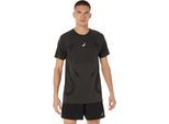 Laufshirt ASICS "ROAD SEAMLESS SS TOP", Herren, Gr. XXL, schwarz (performance schwarz), Obermaterial: 65% Polyamid, 35% Polyester, normal, Rundhals, Shirts Laufshirt