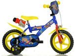 Kinderfahrrad DINO BIKES "12" Feuerwehrmann Sam stabiler Stahl-Rahmen, Stützräder, kindgerecht" Gr. 21, blau, Fahrräder, Kinder, 21cm, 12 Zoll (30,48cm), Kinderfahrrad, mit Stützrädern, Trinkflasche und Frontschild
