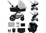 Kombi-Kinderwagen KINDERKRAFT "MOOV 2 Air 3IN1", Baby, grau, Stahl, Kinderwagen Kombi-Kinderwagen, mit Luftreifen