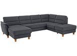 Wohnlandschaft HOME AFFAIRE "Palmera U-Form, B: 308 cm, große Stoff + Leder Auswahl", grau, B:308cm H:89cm T:212cm, 100% Polyester;Struktur (100% Polyester);Luxus-Microfaser in Lederoptik (100% Polyester), Sofas, Wohnlandschaft, mit Schlaffunktion & Bettkasten, Federkern, XXL-Wohnlandschaft