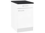 Spülenschrank OPTIFIT "Odense", weiß (weiß, weiß), B:50cm H:85cm T:60cm, Schränke, Spülenschrank, 50 cm breit, mit Tür und Schubkasten, mit 28 mm starker Arbeitsplatte