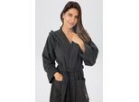Unisex-Bademantel BRUNO BANANI "Robby, ideal für Sauna & Spa, Standard, Premium und Überlänge" Gr. XL, grau (anthrazit), L:125cm, Walkfrottee, Hausmäntel, Unisex-Bademantel, Damen & Herren Bademäntel, Baumwolle, mit Taschen, Sauna, XS-3XL, Topseller