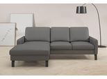 Ecksofa HOME AFFAIRE "Lecce, L-Form, Federkernpolsterung, Breite 224 cm", grau (anthrazit), B:224cm H:86cm T:164cm, 100% Polyester, Sofas, Ecksofa, inkl. saugroboterfreundliche Höhe & schmale Armlehnen