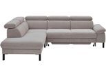 Ecksofa HOME AFFAIRE "Arnayon mit Querschläfer-Bettfunktion, Schlafsofa, großer Bettkasten", silber, B:272cm H:79cm T:217cm, 95% Polyester, 5% Nylon, Sofas, Ecksofa, manuelle Kopfteilverstellung, Tonnentaschen-Federkern, Feincord L-Form