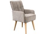 Armlehnstuhl EXXPO - SOFA FASHION "Latte", grau (sand), B:58cm H:94cm T:69cm, Stühle, Armlehnstuhl