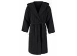 Unisex-Bademantel BRUNO BANANI "Robby, ideal für Sauna & Spa, Standard, Premium und Überlänge" Gr. XS, schwarz, L:120cm, Walkfrottee, Hausmäntel, Unisex-Bademantel, Damen & Herren Bademäntel, Baumwolle, mit Taschen, Sauna, XS-3XL