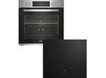 BEKO Backofen-Set "BBSM12340X", Energieeffizienz: A, schwarz (edelstahlfarben, schwarz), Herdsets, AeroPerfect – Gleichmäßige Heißluftverteilung für präzises Garen, Backofen-Set