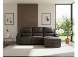 Ecksofa OTTO HOME "NAPORI Microfaser, L-Form, 210cm, man./elektr. Relaxfunktion", braun (anthrazit), B:210cm H:102cm T:155cm, 100% Polyester, Sofas, Ecksofa, USB-A bei elektr. Variante, Staukasten, Seitentaschen u. Federkern