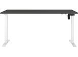 Schreibtisch GERMANIA "Boras", grau (graphit, weiß, weiß, graphit), B:160cm H:120cm T:80cm, Tische, Schreibtisch, Breite 120/140/160/180 cm, Metallgestell, elektrisch höhenverstellbar
