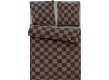 Bettwäsche HOMSY BY ANA JOHNSON "Chessley", braun, B/L: 155cm x 220cm, 1 Stk., 1 Stk., Renforcé, B/L: 80cm x 80cm, 2, Renforcé, Obermaterial: 100% Baumwolle, Bettwäsche, Bettwäsche, mit coolem Karo-Muster, ab Größe 135x200 cm, by Ana Johnson