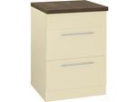 Kochfeldumbauschrank WIHO KÜCHEN "Unna", beige (front und korpus: magnolia, arbeitsplatte: eiche tabak), B:60cm H:85cm T:60cm, Schränke, Kochfeldumbauschrank, 60 cm breit