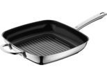 Grillpfanne WMF "Durado, 28 x 28 cm, Steakpfanne Induktion, Antihaftversiegelung", schwarz (edelstahlfarben, schwarz), B:28cm H:5,3cm L:28cm Ø:28cm, Pfannen, Grillpfanne, geriffelter Boden, für alle Herdarten geeignet, backofenfest