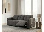 3-Sitzer OTTO HOME "CAARLA Webstoff, Sofa, 224 cm, man. o. elektr. Relaxfunktion (USB)", grau (anthrazit), B:224cm H:99cm T:102cm, 100% Polyester, Sofas, 3-Sitzer, mit USB-A und USB-C bei elektrischer Ausführung, Kopfteilverstellung