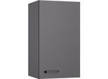 Hängeschrank KOCHSTATION "KS-Paula", grau (anthrazit, anthrazit), B:40cm H:70,4cm T:34,9cm, Schränke, Hängeschrank, 40 cm breit, 70 cm hoch, mit 1 Tür, 2 Einlegeböden