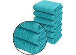 Handtücher OTTO HOME "Sanremo Premium, Premium Handtücher, 600 gr/m², 40x70cm", blau (aqua), B:40cm L:70cm, Frottier, Obermaterial: 100% Baumwolle, Handtücher, Handtücher, mit Bordüre, flauschig und weich, Händehandtücher, 5 Jahre Garantie