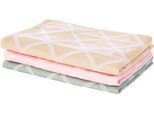 Geschirrtuch OTTO HOME "Brea", beige (pink, sand, grün), B:50cm L:65cm, Geschirrtücher, Geschirrtuch, 100 % Baumwolle, 3er-Set, 50 × 65 cm, attraktives Design
