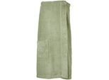 Sarong SCHIESSER "Saunakilt Turin für Damen in angesagter Reiskornoptik", grün, Frottier, Hausmäntel, Sarong, OEKO-TEX MADE IN GREEN