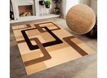 Teppich OTTO HOME "Maxim" Gr. 4, braun (braun, beige), B:160cm H:13mm L:230cm, Kunstfaser, Teppiche, Teppich, Hoch-Tief-Effekt, Kurzflor, 3D-Design, Kundenliebling