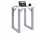 Bartisch VCM "Holz Bartisch Stehtisch Tisch Tresen Xona 80x80 cm", weiß (silber, weiß), B:80cm T:80cm, Tische, Bartisch