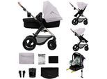 Kombi-Kinderwagen KINDERKRAFT "MOOV 2 4in1 AIR", Baby, grau, Stahl, Kinderwagen Kombi-Kinderwagen, mit Luftreifen