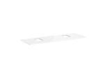 hansgrohe Xelu Q Konsole 54126050 1560 x 550 mm, 2 Ausschnitte, Aufsatzwaschtisch mit Hahnloch, weiß hochglanz