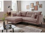 Ecksofa HOME AFFAIRE "Lava modern & bequem, Breite 255cm, tolle Detailverarbeitung", rosa, B:255cm H:94cm T:180cm, 93% Polyester, 7% Polyamid, Sofas, Ecksofa, zwei verschiedene Fußfarben wählbar