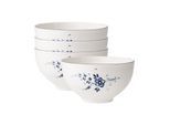 Schale VILLEROY & BOCH "Bols Vieux Luxembourg 470 ml 4er Set weiß-blau", bunt (weiß, blau), Schüsseln, Schale