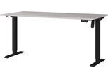Schreibtisch GERMANIA "Boras", beige (kaschmir, schwarz, schwarz, kaschmir), B:160cm H:120cm T:80cm, Tische, Schreibtisch, Breite 120/140/160/180 cm, Metallgestell, elektrisch höhenverstellbar