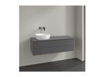 Villeroy und Boch Antao Waschtisch-Unterschrank K22050GK 120x36x50cm, Hahnloch, Waschbeckenplattenfarbe Lack, anthracite matt lacquer