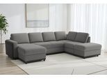 Wohnlandschaft SIT & MORE "Cordoba U-Form, B: 305 cm, optional Schlaffunktion & Stauraum", grau (anthrazit), B:305cm H:85cm T:212cm, 100% Polyester, Sofas, Wohnlandschaft, Couch mit XXL-Komfort, großzügige Sitzfläche