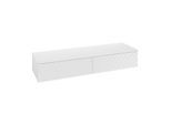 Villeroy und Boch Antao Sideboard L42100GF mit Beleuchtung, 2 Auszüge, 1600 x 268 x 500 mm, Front mit Struktur, Glossy White Lacquer / Glossy White Lacquer