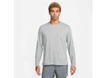 Laufshirt NIKE "M NK DF UV MILER TOP LS", Herren, Gr. XL, grau (grau fog, particle grau, reflective silv), Obermaterial: 100% Polyester, normal, Shirts Laufshirt, Langarm, für Training und Laufeinheiten, atmungsaktiv